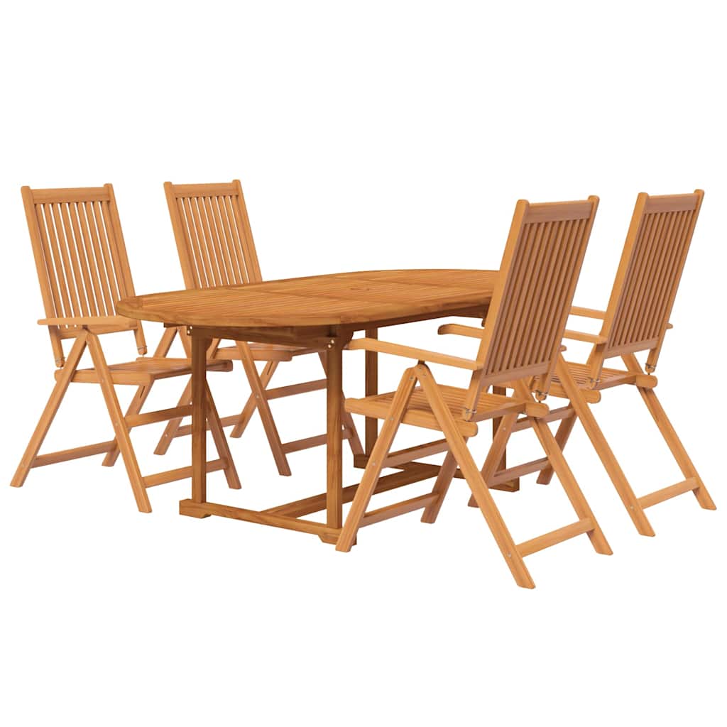 Outdoor Furniture Set 7 Piece Acacia Wood Garden Dining Extending Table 120-170C