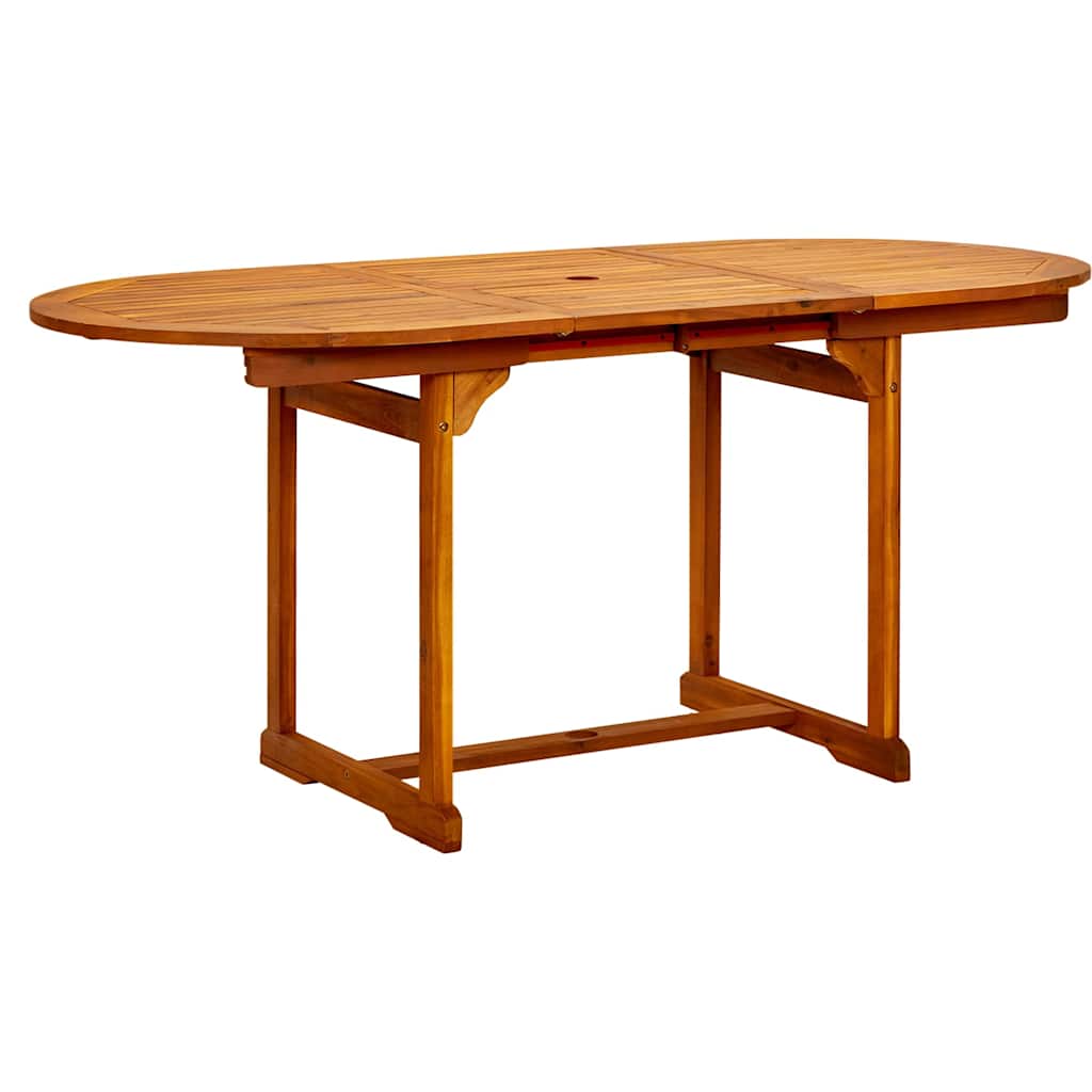 Outdoor Furniture Set 7 Piece Acacia Wood Garden Dining Extending Table 120-170C