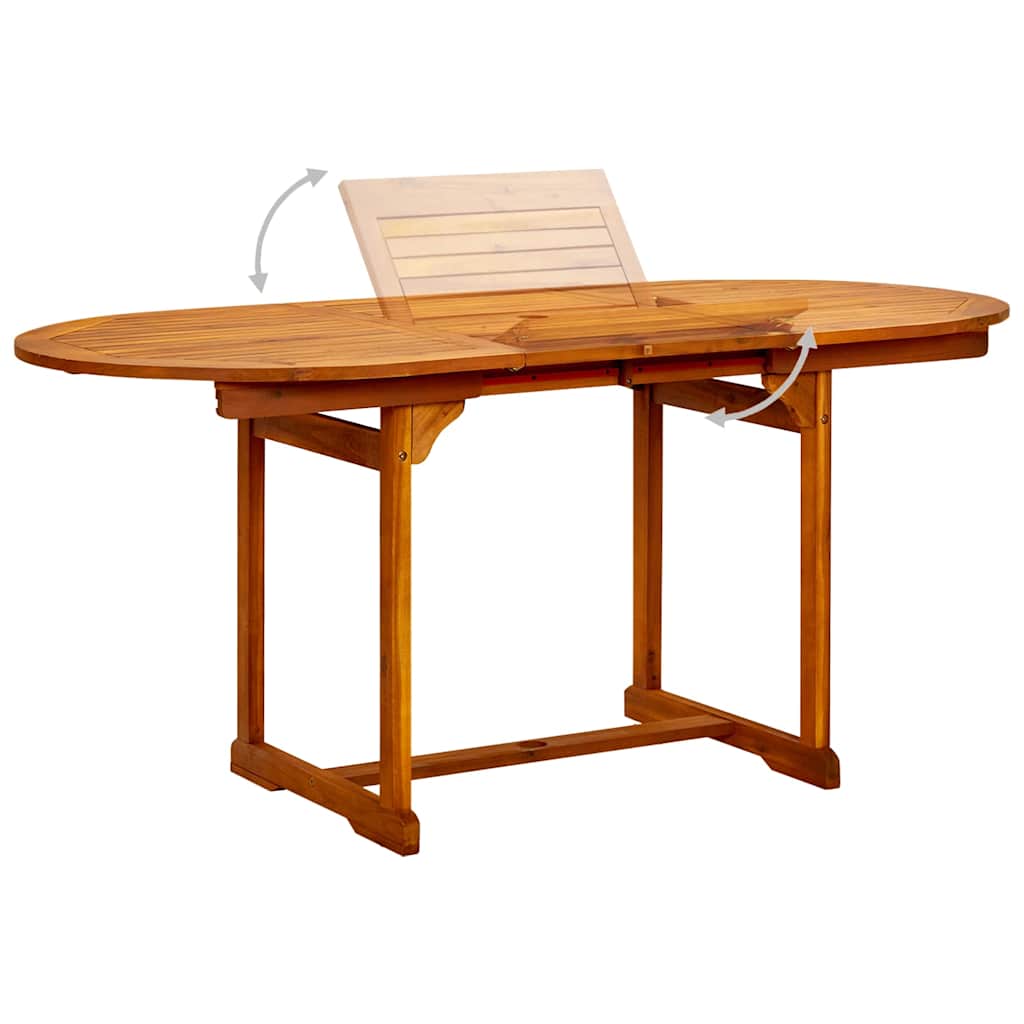 Outdoor Furniture Set 7 Piece Acacia Wood Garden Dining Extending Table 120-170C