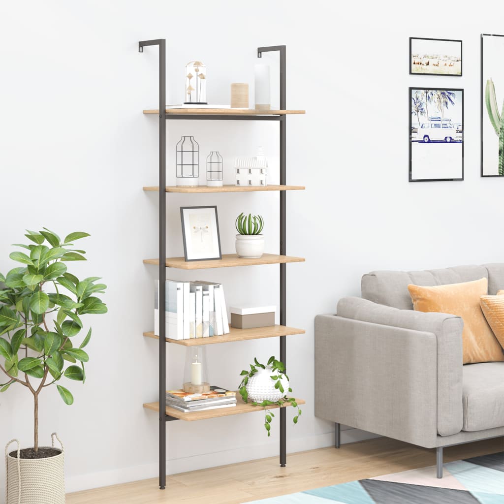 3-Tier Leaning Shelf And Black 64X35X