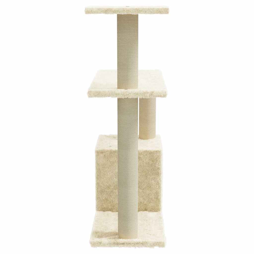 Cat Furniture Tree Sisal Scratching Posts Dark Grey Cream Light Grey Plush 54 Cm