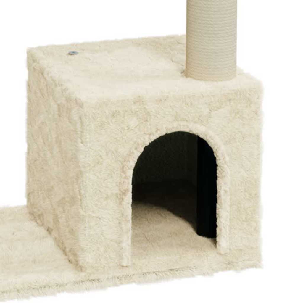 Cat Furniture Tree Sisal Scratching Posts Dark Grey Cream Light Grey Plush 54 Cm
