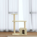 Cat Furniture Tree Sisal Scratching Posts Dark Grey Cream Light Grey Plush 54 Cm