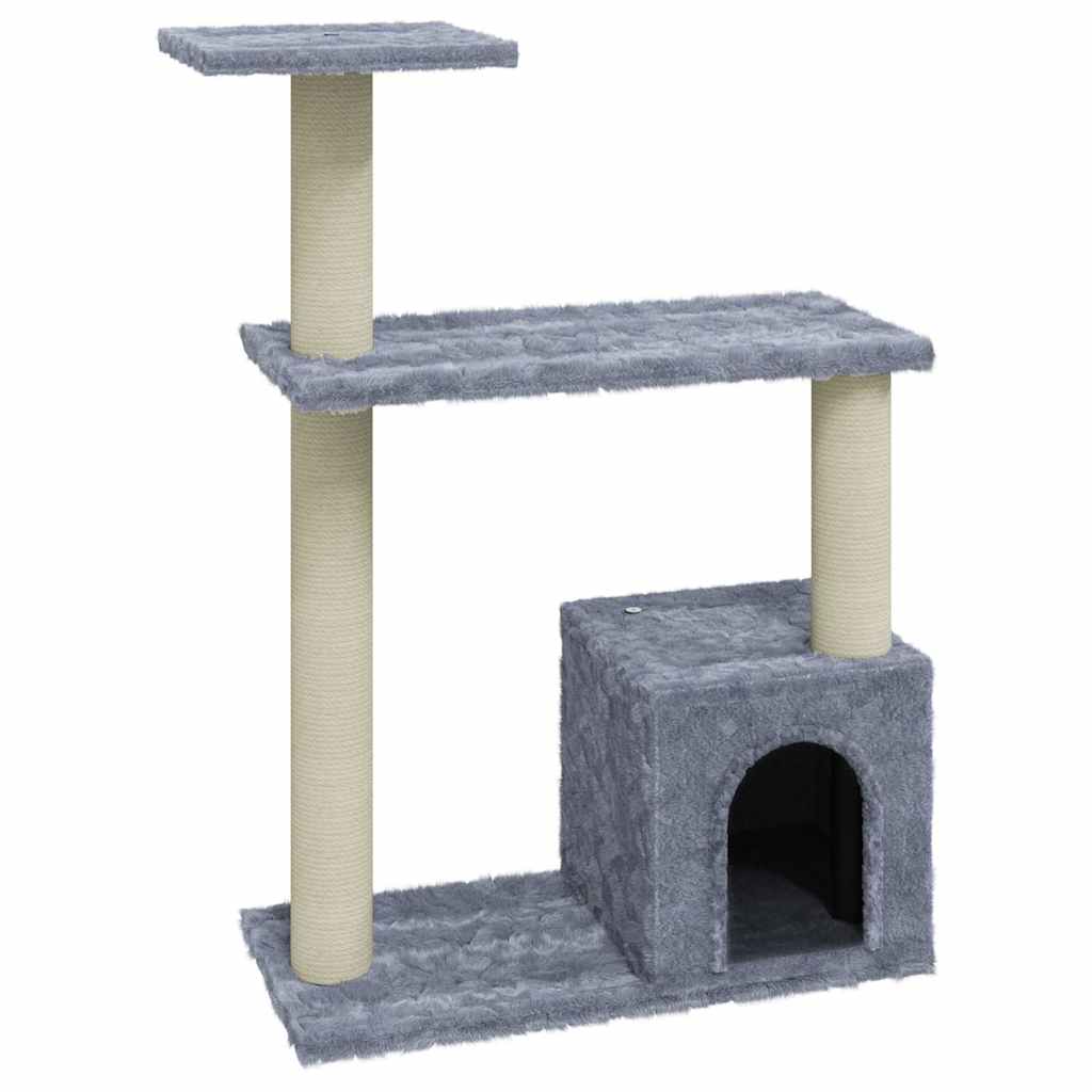 Cat Furniture Tree Sisal Scratching Posts Dark Grey Cream Light Grey Plush 54 Cm