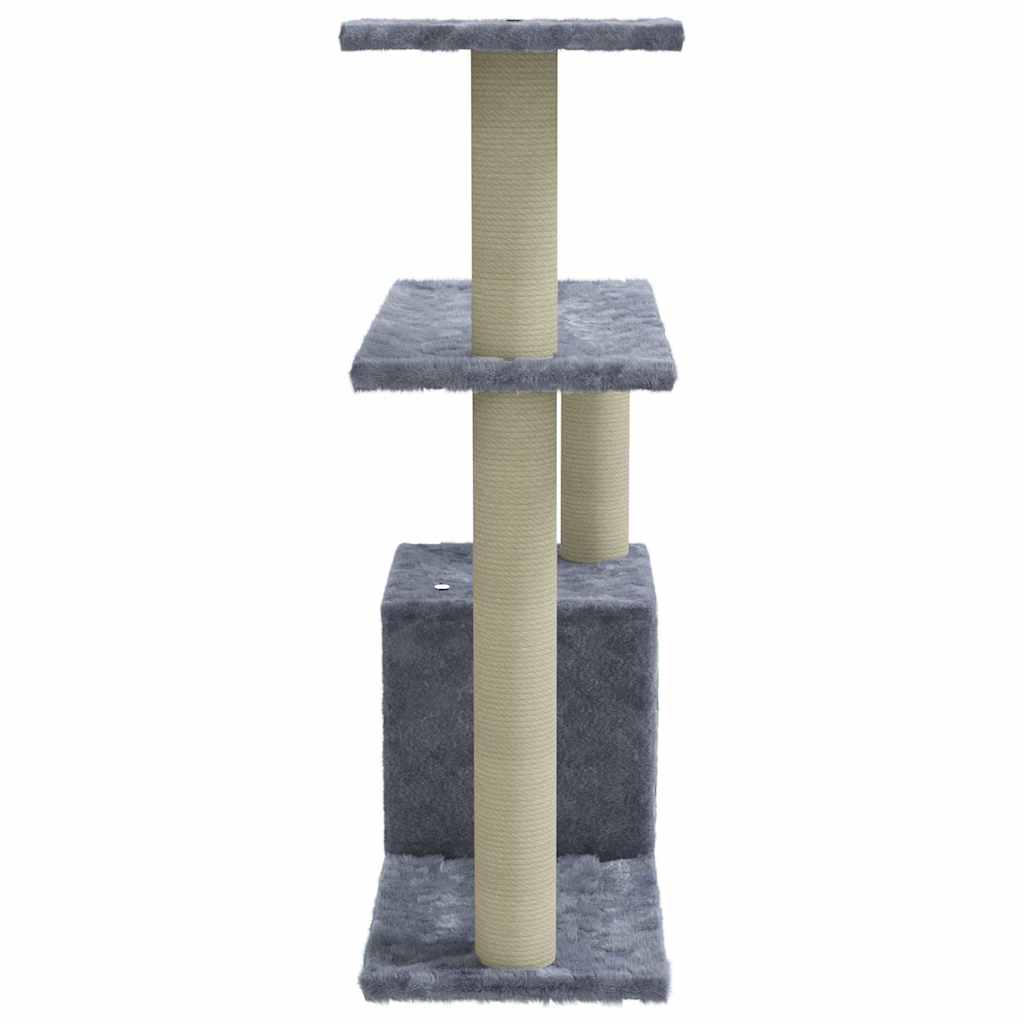 Cat Furniture Tree Sisal Scratching Posts Dark Grey Cream Light Grey Plush 54 Cm