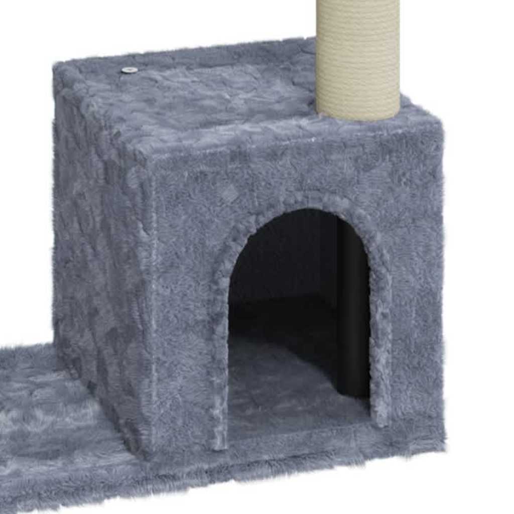 Cat Furniture Tree Sisal Scratching Posts Dark Grey Cream Light Grey Plush 54 Cm
