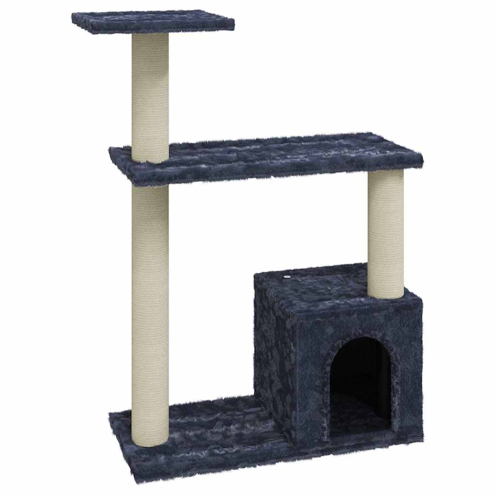 Cat Furniture Tree Sisal Scratching Posts Dark Grey Cream Light Grey Plush 54 Cm