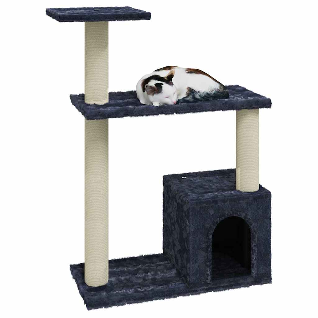 Cat Furniture Tree Sisal Scratching Posts Dark Grey Cream Light Grey Plush 54 Cm