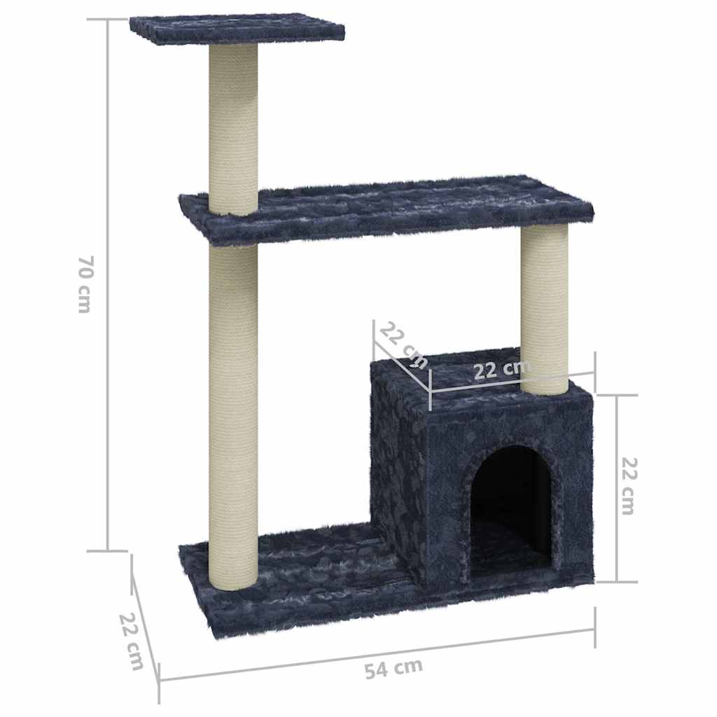Cat Furniture Tree Sisal Scratching Posts Dark Grey Cream Light Grey Plush 54 Cm