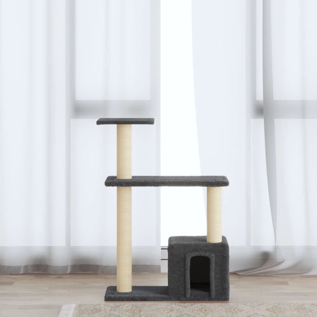 Cat Tree With Sisal Scratching Posts Dark