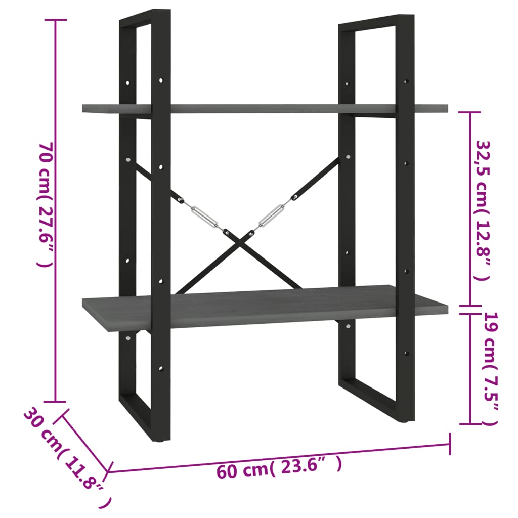 2-Tier Book Cabinet 60X30X
