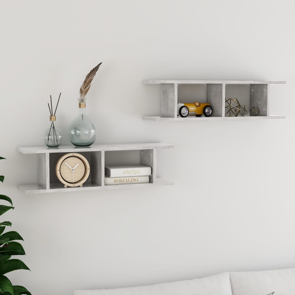 Wall Shelves 2 Pcs Engineered Wood