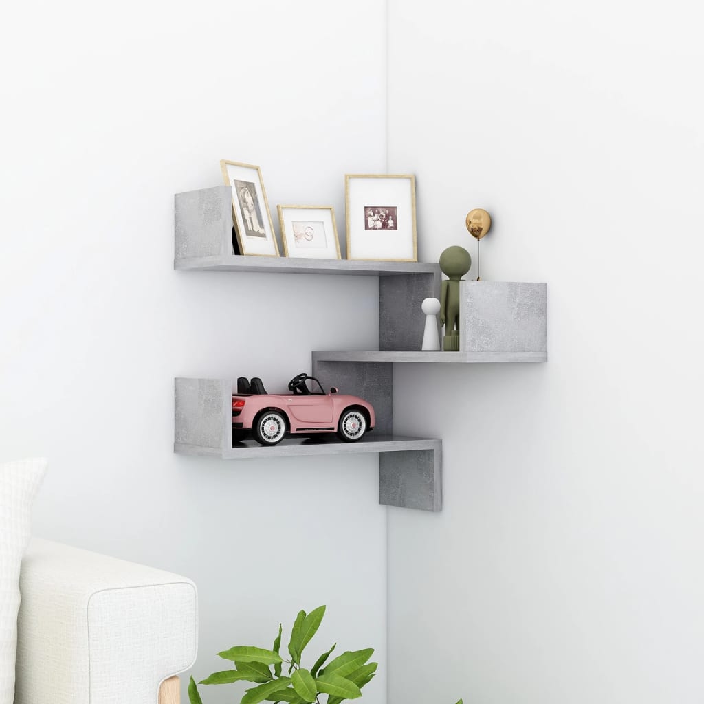 Wall Corner Shelf 2 Pcs 40X40X50 Cm Engineered Wood