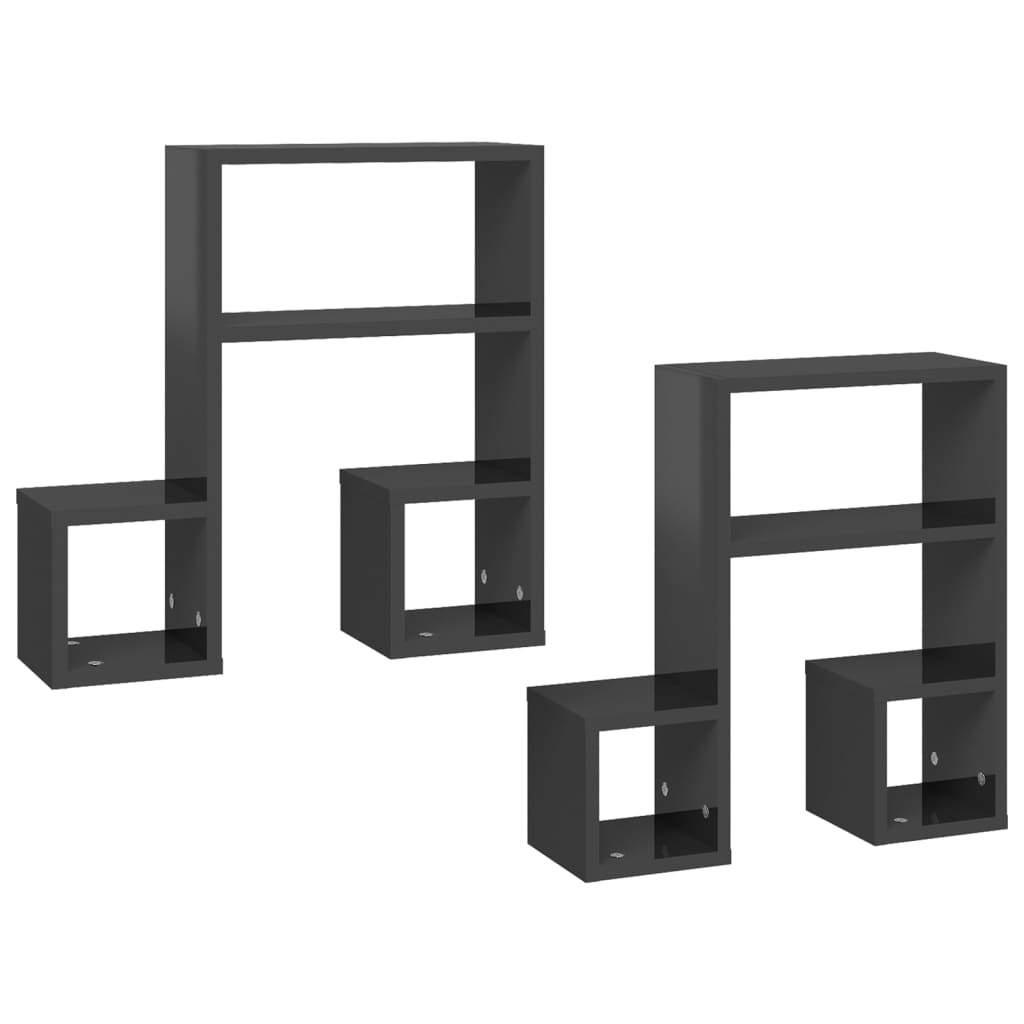Wall Shelf 2 Pcs 50X15X50 Cm Engineered Wood