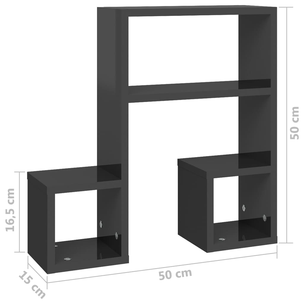 Wall Shelf 2 Pcs 50X15X50 Cm Engineered Wood