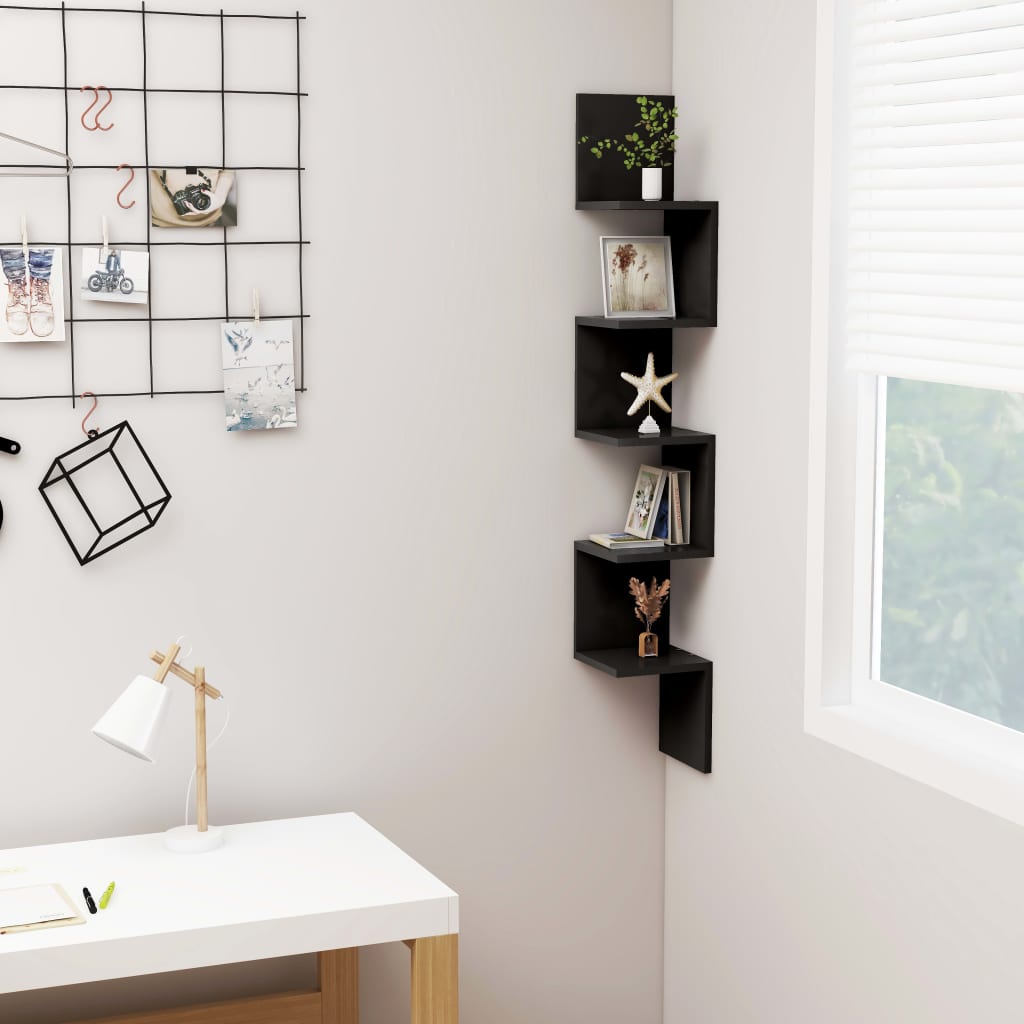 Wall Corner Shelf 32X32X127,5 Cm Engineered Wood
