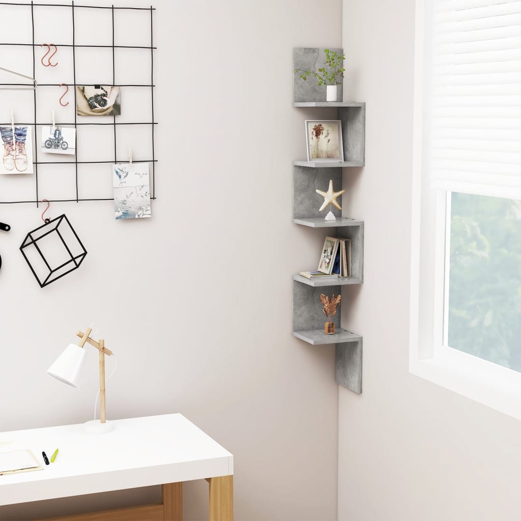 Wall Corner Shelf 32X32X127,5 Cm Engineered Wood