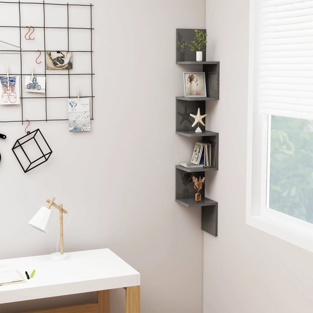 Wall Corner Shelf 32X32X127,5 Cm Engineered Wood