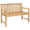 Outdoor Bench Solid Teak Wood Garden Patio Park Seat Heavy Duty Wooden 114 cm