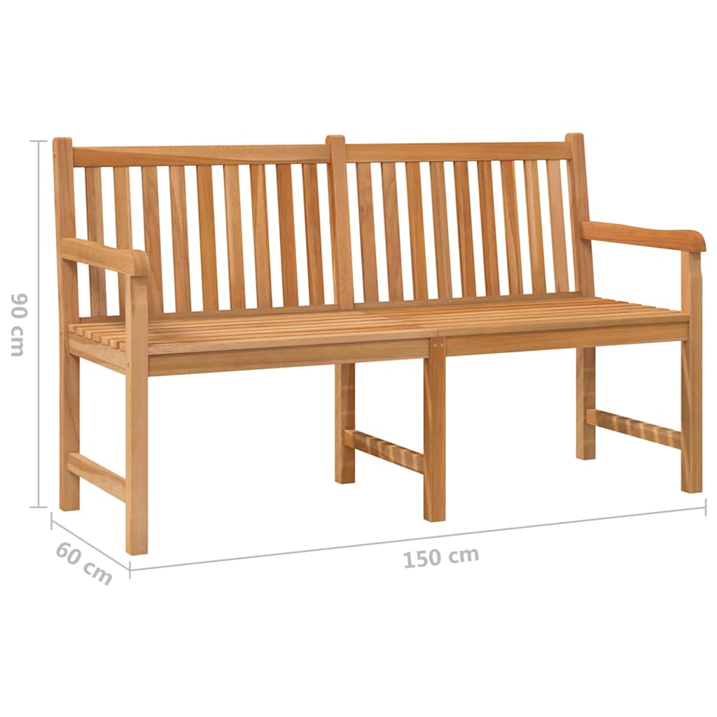 Outdoor Bench Solid Teak Wood Garden Patio Park Seat Heavy Duty Wooden 114 cm