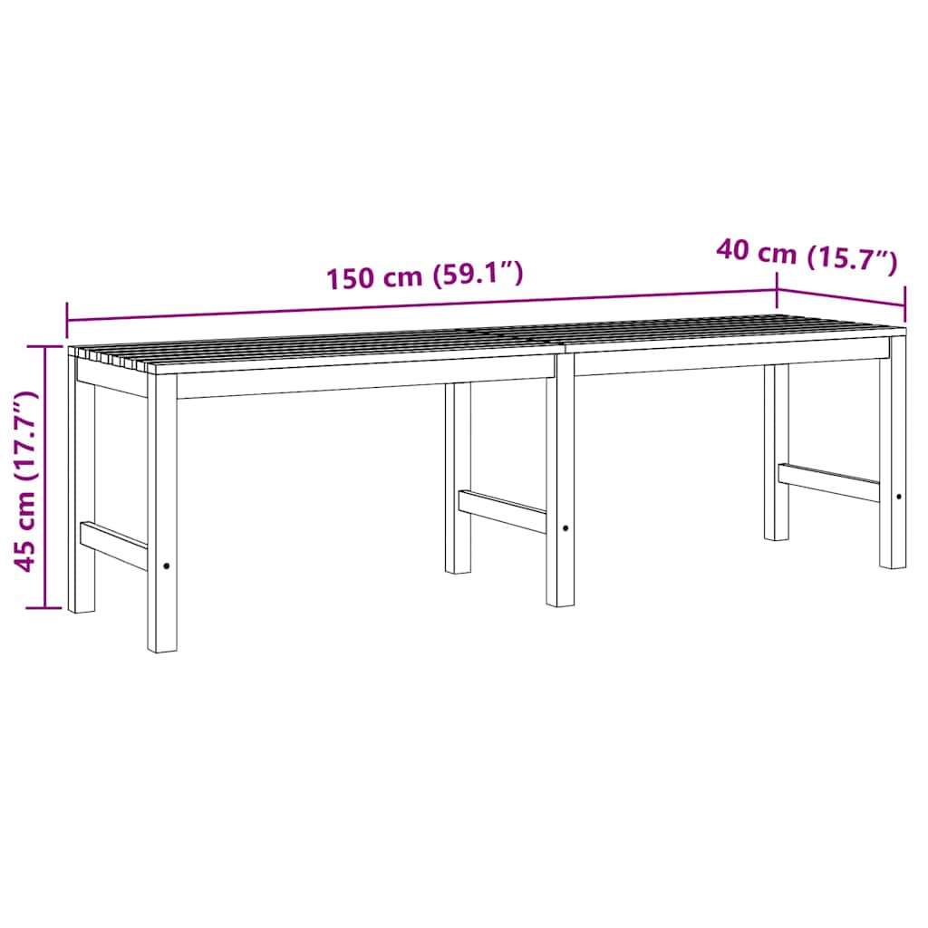 Outdoor Bench 150cm Solid Teak Garden Heavy Duty Patio Park Wooden Seat 2 150 cm