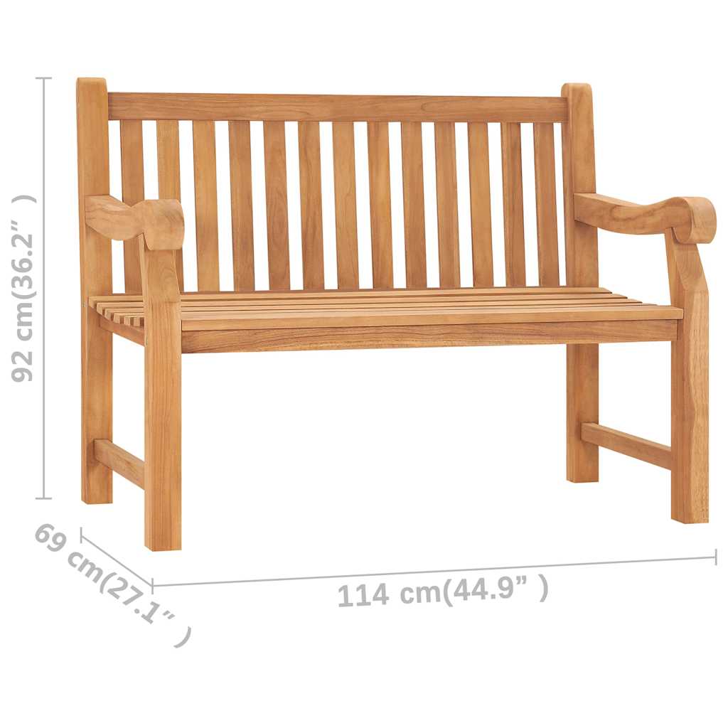 Outdoor Bench 150cm Solid Teak Garden Patio Park Seat Wooden Furniture 150 x 69