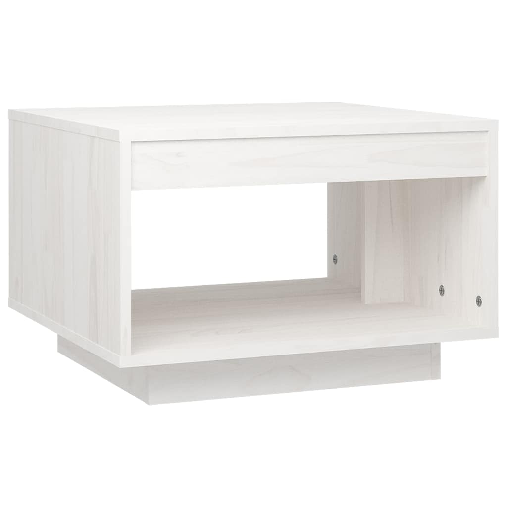 Coffee Table Solid Pine Wood Rustic Wooden Living Room Furniture 50x50cm White 5