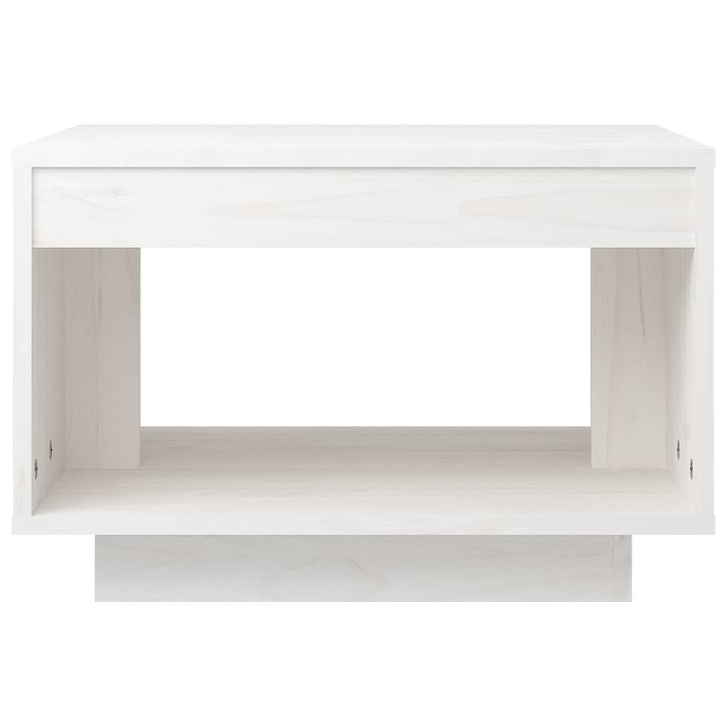 Coffee Table Solid Pine Wood Rustic Wooden Living Room Furniture 50x50cm White 5
