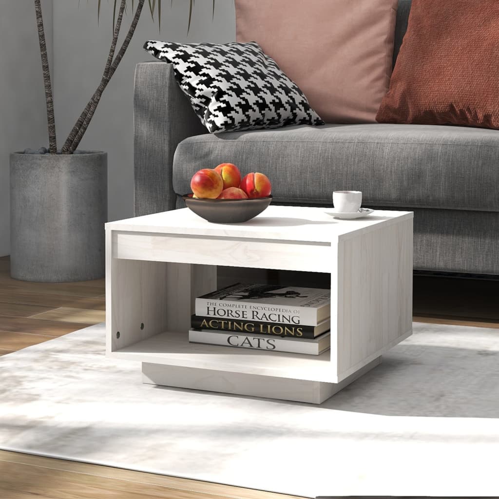 Coffee Table 50X50X33.5 Cm Solid Pinewood