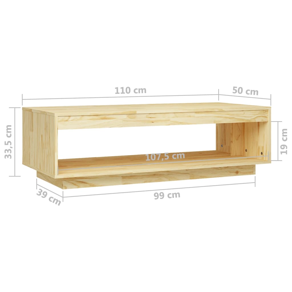 Coffee Table 110X50X33.5 Cm Solid Pinewood