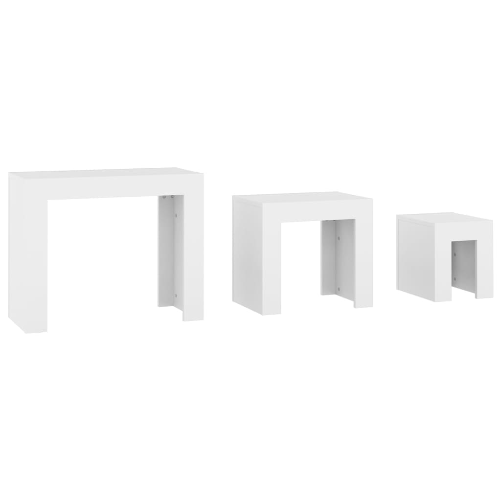 Nesting Coffee Tables 3 Pcs Engineered Wood