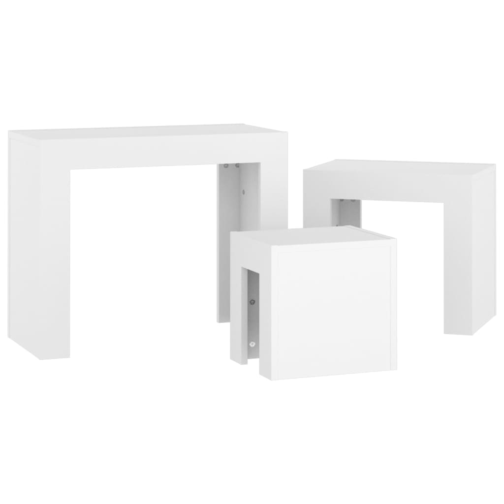Nesting Coffee Tables 3 Pcs Engineered Wood