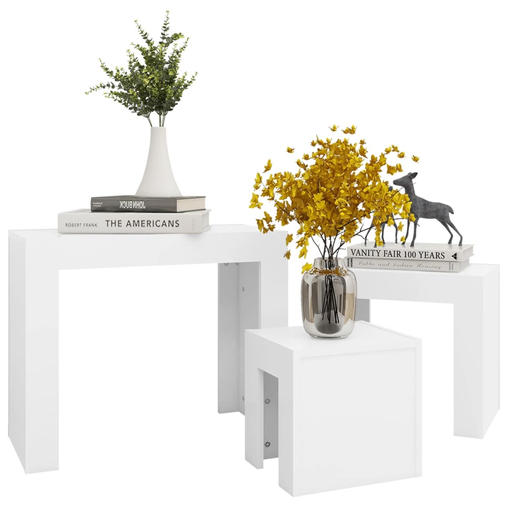Nesting Coffee Tables 3 Pcs Engineered Wood