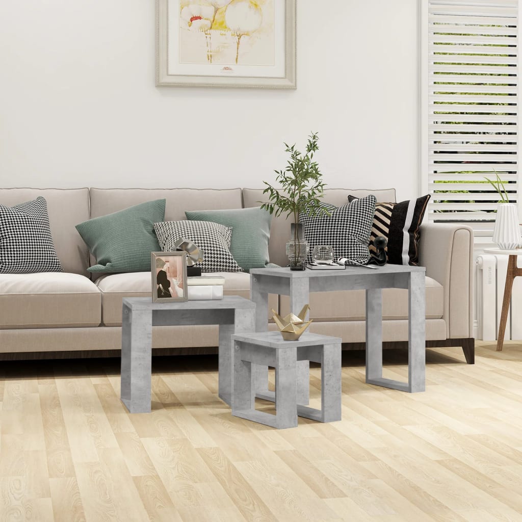 Nesting Tables 3 Pcs Engineered Wood