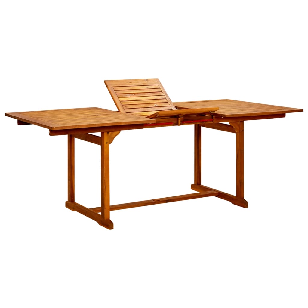 Garden Dining Table (120-170)X80X75 Cm Solid Acacia Wood