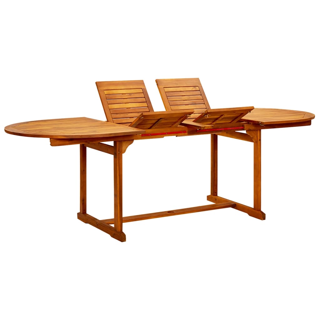 Garden Dining Table (120-170)X80X75 Cm Solid Acacia Wood