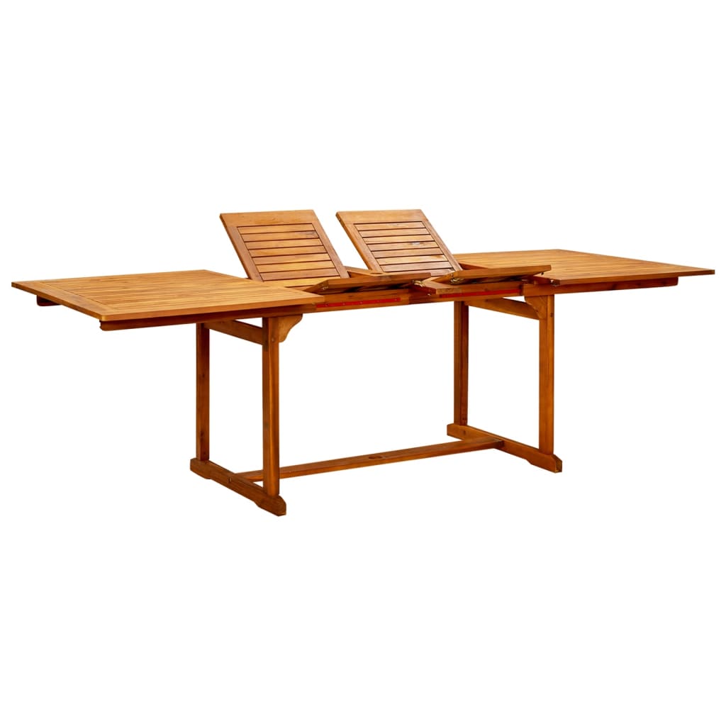 Garden Dining Table (120-170)X80X75 Cm Solid Acacia Wood