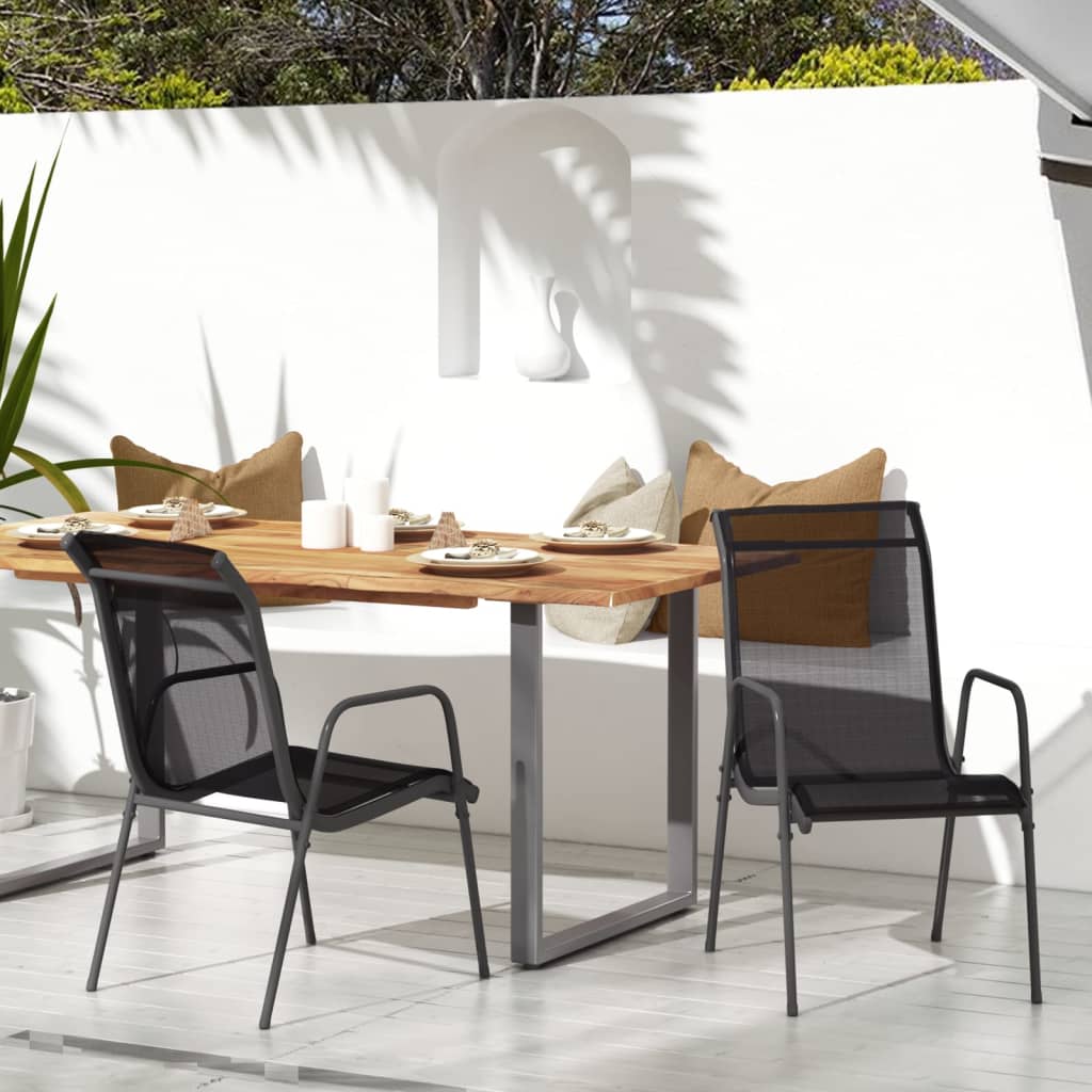Garden Chairs 4 Pcs Steel And Textilene Black