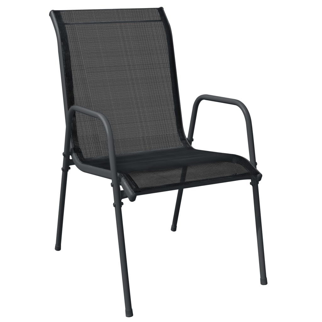 Garden Chairs 4 Pcs Steel And Textilene Black