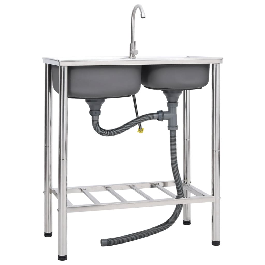 Camping Sink Single Basin Stainless Steel