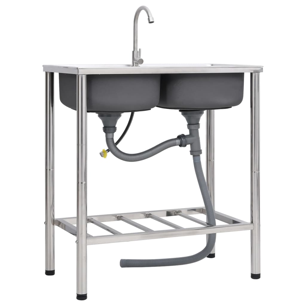 Camping Sink Single Basin Stainless Steel