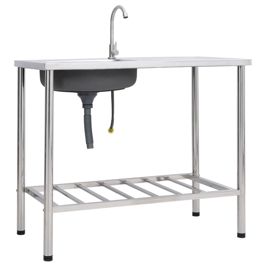 Camping Sink Single Basin Stainless Steel