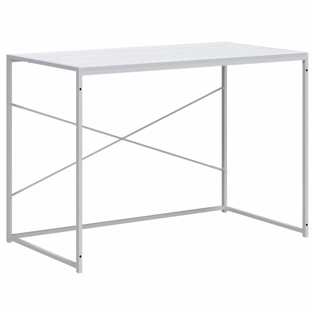 Desk Black Computer 110X60Cm Office Work Writing Table Metal Frame 110 Cm White