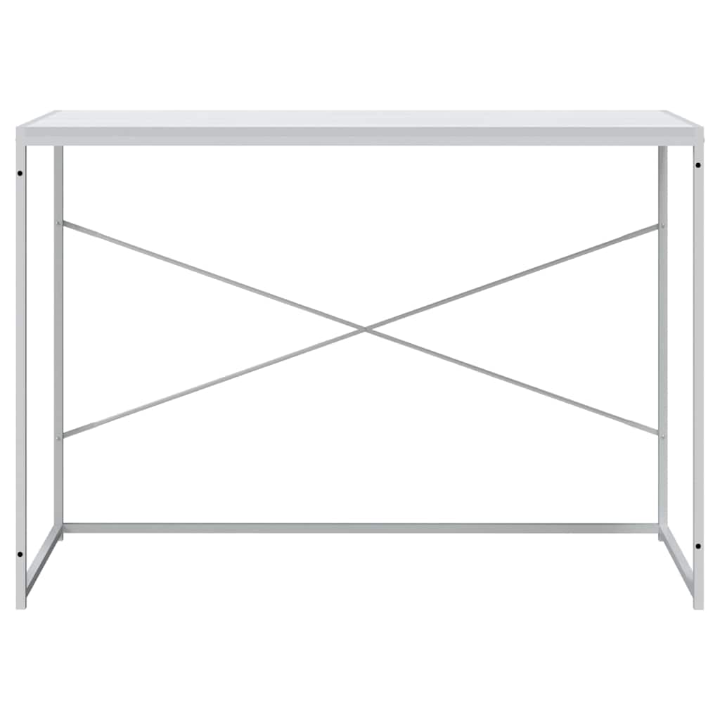 Desk Black Computer 110X60Cm Office Work Writing Table Metal Frame 110 Cm White