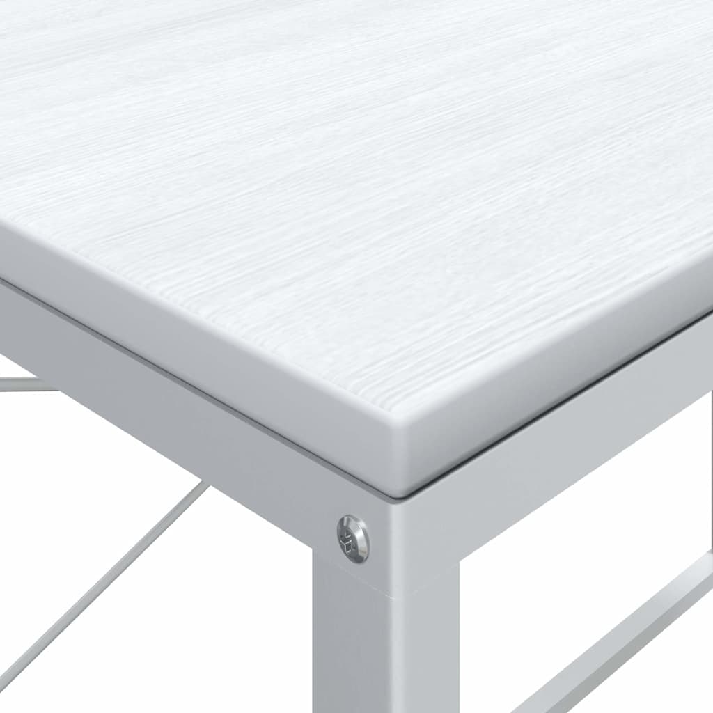 Desk Black Computer 110X60Cm Office Work Writing Table Metal Frame 110 Cm White