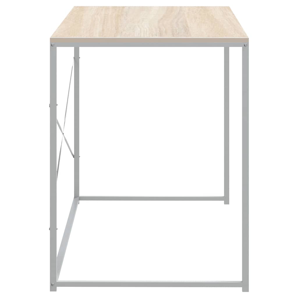 Desk Black Computer 110X60Cm Office Work Writing Table Metal Frame 110 Cm White