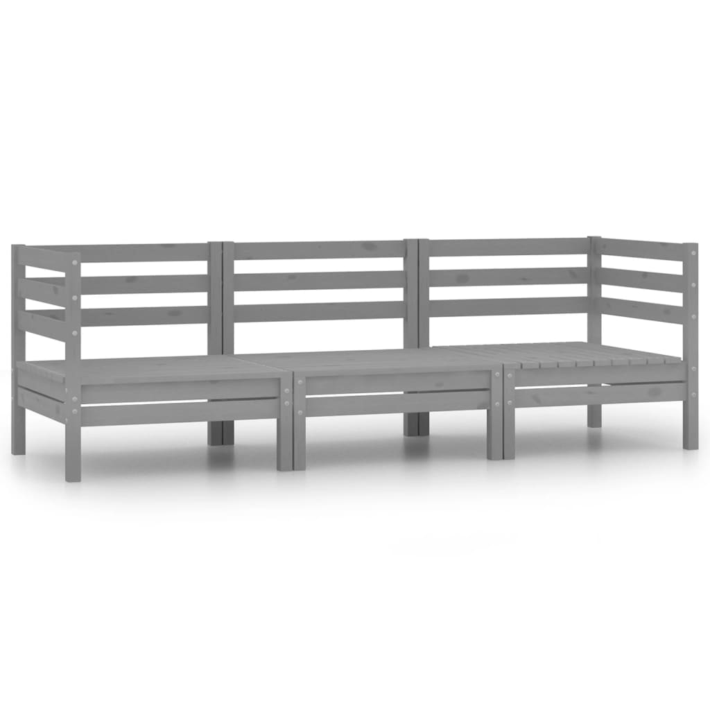 3 Piece Garden Lounge Set Solid Pinewood