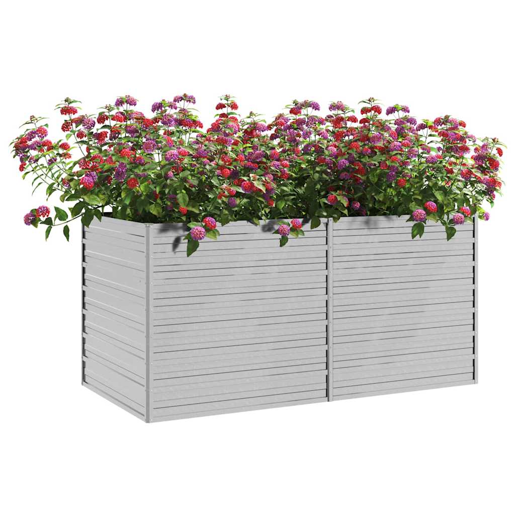 Planter Galvanised Steel Raised Garden Bed Outdoor Vegetable Silver 600 x 80 x 4