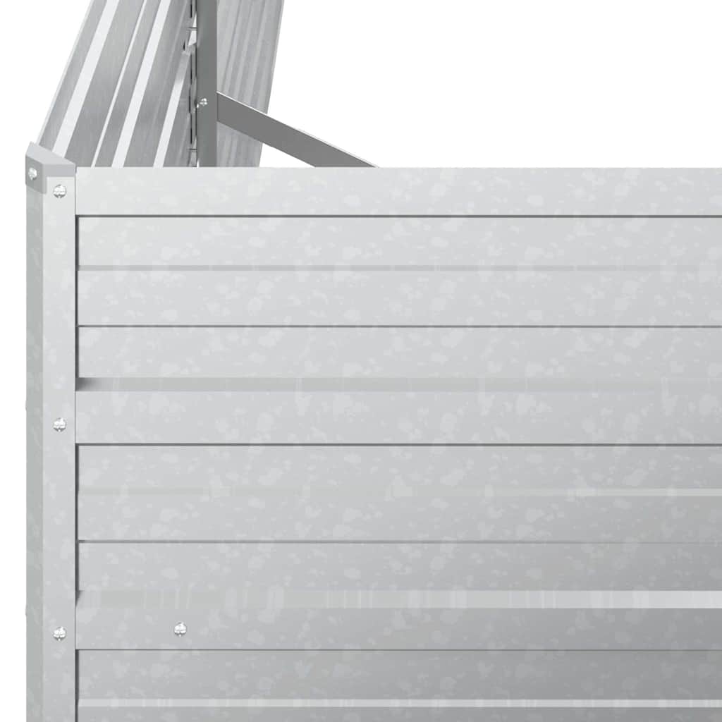 Planter Galvanised Steel Raised Garden Bed Outdoor Vegetable Silver 600 x 80 x 4