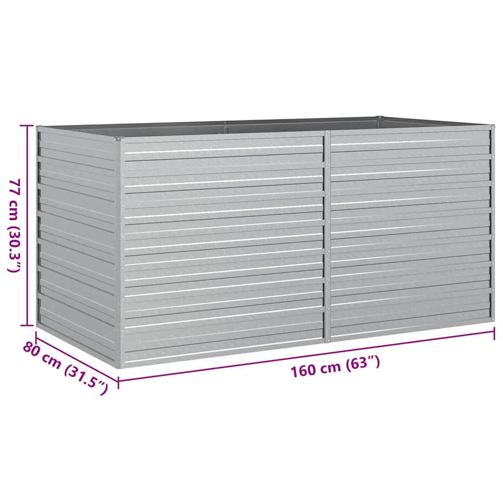 Planter Galvanised Steel Raised Garden Bed Outdoor Vegetable Silver 600 x 80 x 4